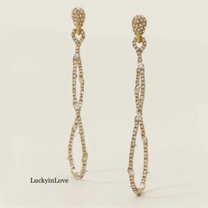 Alexis Bittar Gold Sparkling Drop Twisted Long Earrings